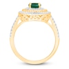 Thumbnail Image 4 of Kallati Oval-Cut Natural Emerald & Diamond Ring 1/3 ct tw 14K Yellow Gold