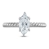 Thumbnail Image 3 of Certified Marquise-Cut Diamond Solitaire Rope Twist Engagement Ring 1 ct tw 14K White Gold (I/I1)