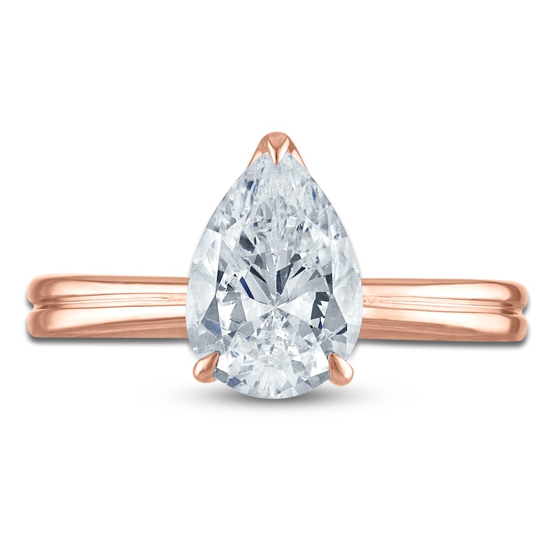 Main Image 3 of Certified Pear-Shaped Diamond Solitaire Engagement Ring 1-1/2 ct tw 14K Rose Gold (I/I1)