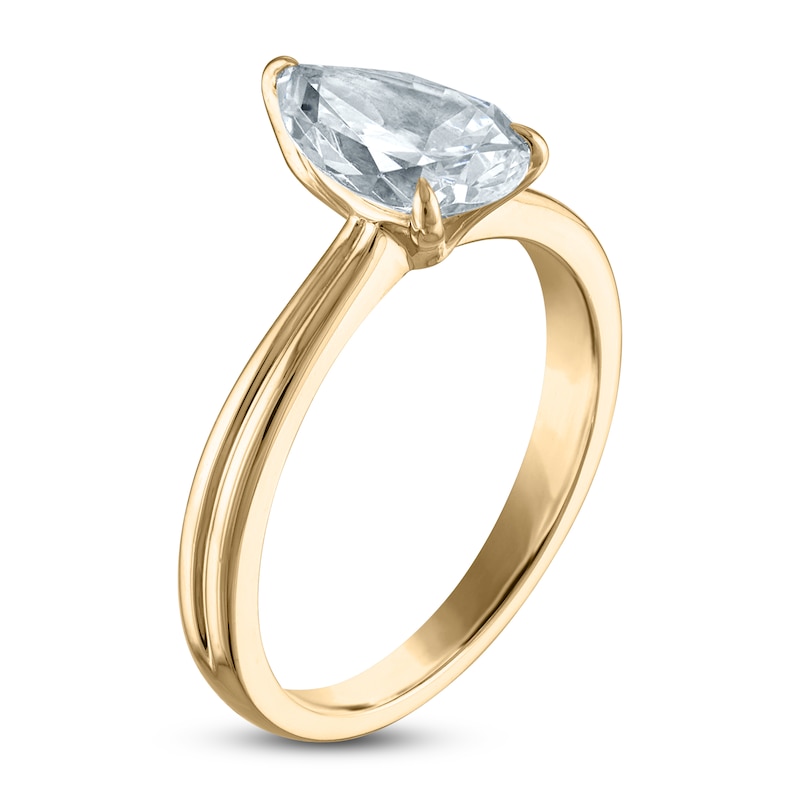 Main Image 2 of Certified Pear-Shaped Diamond Solitaire Engagement Ring 1-1/2 ct tw 14K Yellow Gold (I/I1)
