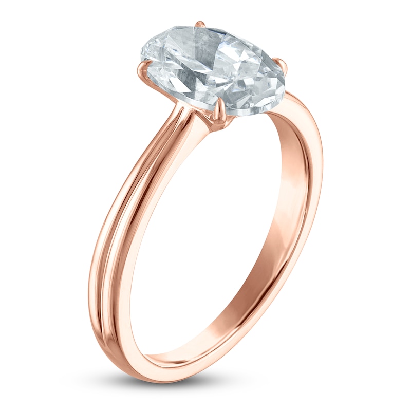 Main Image 2 of Certified Oval-Cut Diamond Solitaire Engagement Ring 1-1/2 ct tw 14K Rose Gold (I/I1)