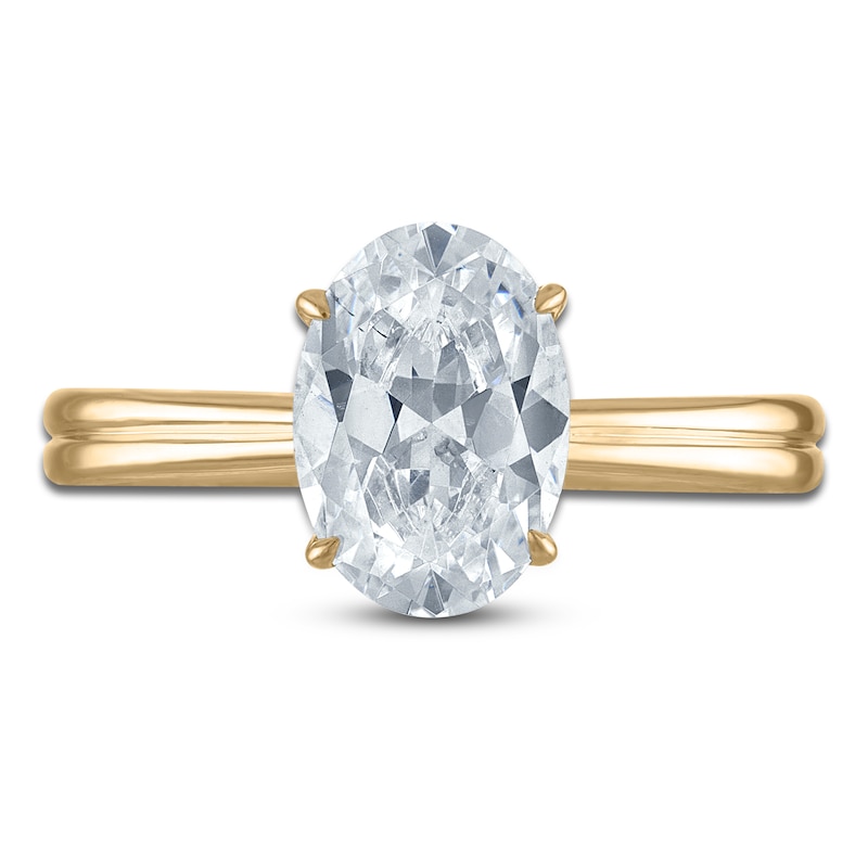 Main Image 3 of Certified Oval-Cut Diamond Solitaire Engagement Ring 1-1/2 ct tw 14K Yellow Gold (I/I1)