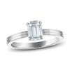 Thumbnail Image 1 of Certified Emerald-Cut Diamond Solitaire Engagement Ring 1 ct tw 14K White Gold (I/I1)