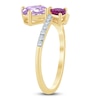 Thumbnail Image 2 of Natural Amethyst, Light Amethyst, Rhodolite Garnet & Diamond Multi-Shape Cluster Ring 1/6 ct tw 14K Yellow Gold