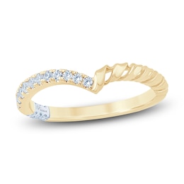 Pnina Tornai Diamond Twisted Contour Stackable Band 1/5 ct tw 14K Yellow Gold