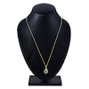 Thumbnail Image 3 of Pear-Shaped Natural Emerald & Diamond Swirl Necklace 1/10 ct tw 14K Yellow Gold 18"
