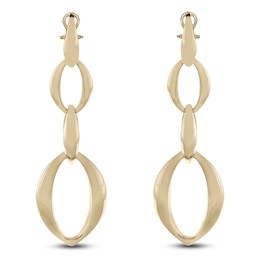 Italia D'Oro Oval Link Drop Earrings 14K Yellow Gold