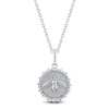 Thumbnail Image 1 of Diamond Bee Medallion Necklace 1/4 ct tw Sterling Silver 18"