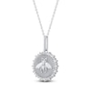 Thumbnail Image 2 of Diamond Bee Medallion Necklace 1/4 ct tw Sterling Silver 18"