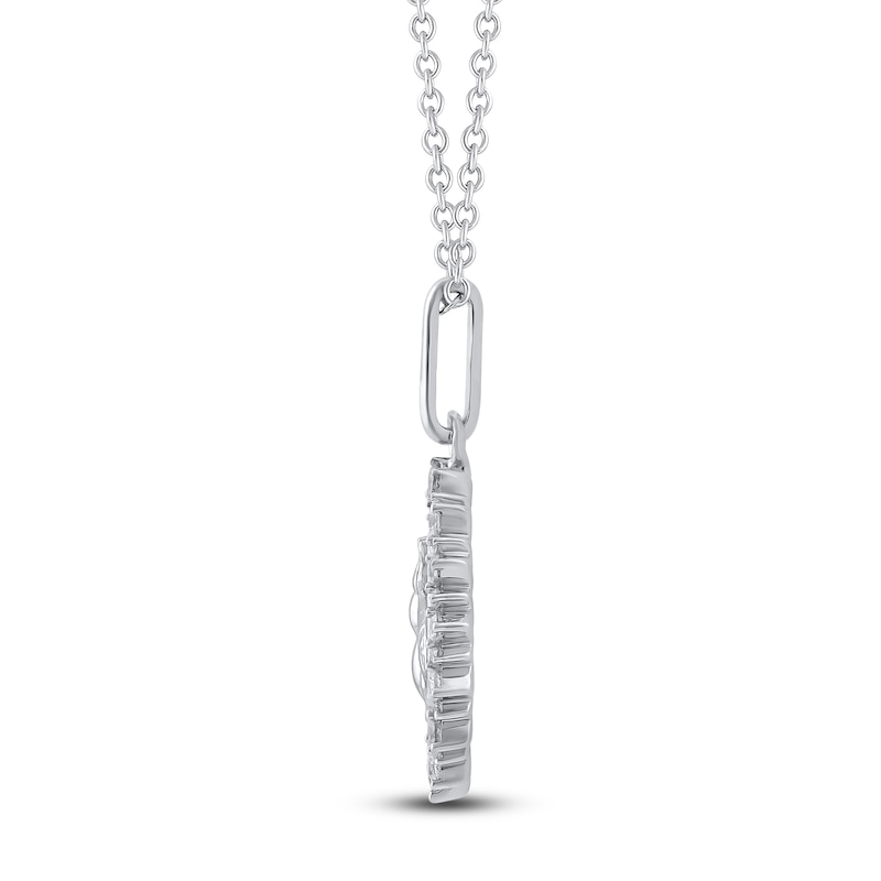 Main Image 3 of Diamond Bee Medallion Necklace 1/4 ct tw Sterling Silver 18"