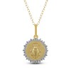 Thumbnail Image 1 of Diamond Scarab Beetle Medallion Necklace 1/4 ct tw 10K Yellow Gold 18"