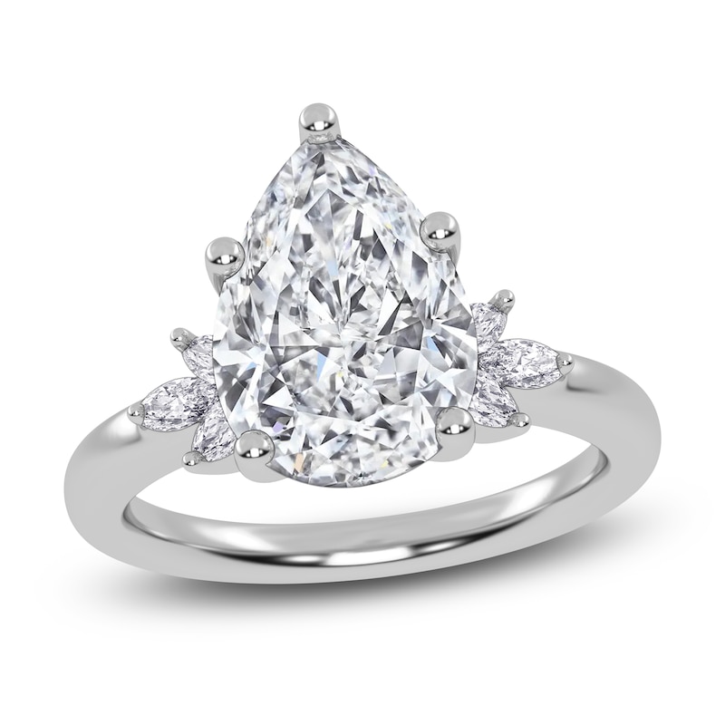 Main Image 1 of Pear-Shaped Created By Jared Studio Lab-Grown Diamond Engagement Ring 3-1/6 ct tw 14K White Gold