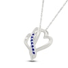 Thumbnail Image 2 of Blue Lab-Created Sapphire Twisted Hearts Infinity Necklace Sterling Silver 18"