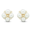 Thumbnail Image 1 of Cultured Pearl & Diamond Quad Stud Earrings 1/20 ct tw 14K Yellow Gold