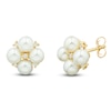 Thumbnail Image 2 of Cultured Pearl & Diamond Quad Stud Earrings 1/20 ct tw 14K Yellow Gold