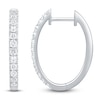 Thumbnail Image 1 of Lab-Grown Diamond Oval Hoop Earrings 1/2 ct tw 14K White Gold