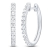 Thumbnail Image 2 of Lab-Grown Diamond Oval Hoop Earrings 1/2 ct tw 14K White Gold