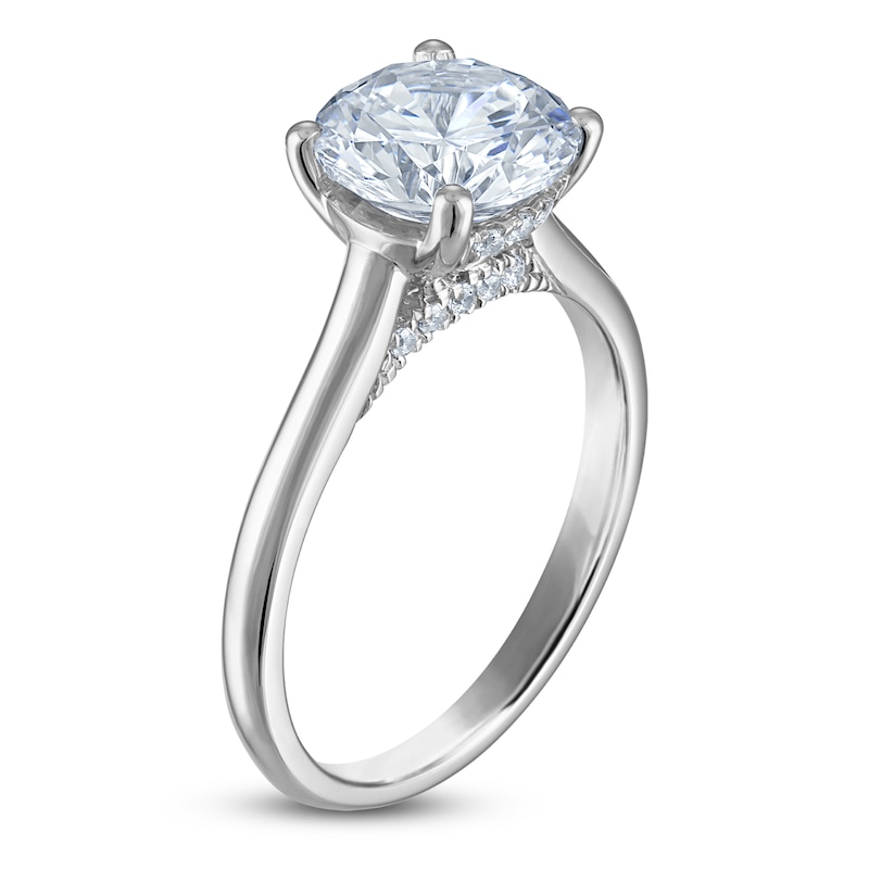 Main Image 2 of Round-Cut Lab-Grown Diamond Solitaire Plus Engagement Ring 2-1/2 ct tw Platinum (VS2/F)