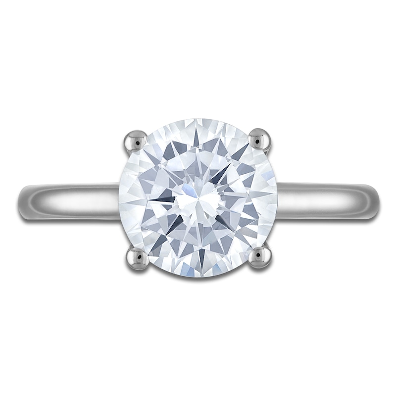 Main Image 3 of Round-Cut Lab-Grown Diamond Solitaire Plus Engagement Ring 2-1/2 ct tw Platinum (VS2/F)
