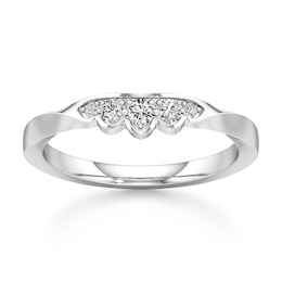 J'Lure Lab-Grown Diamond Scalloped Wedding Band 1/8 ct tw 18K White Gold
