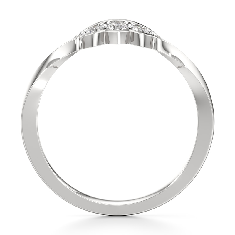 Main Image 2 of J'Lure Lab-Grown Diamond Scalloped Wedding Band 1/8 ct tw 18K White Gold