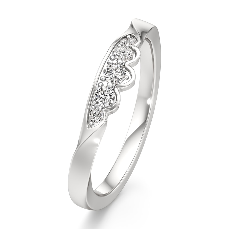 Main Image 4 of J'Lure Lab-Grown Diamond Scalloped Wedding Band 1/5 ct tw 18K White Gold