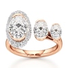 Thumbnail Image 1 of J'Lure Oval Step-Cut Lab-Created Diamond Engagement Ring 3-3/4 ct tw 18K Rose Gold