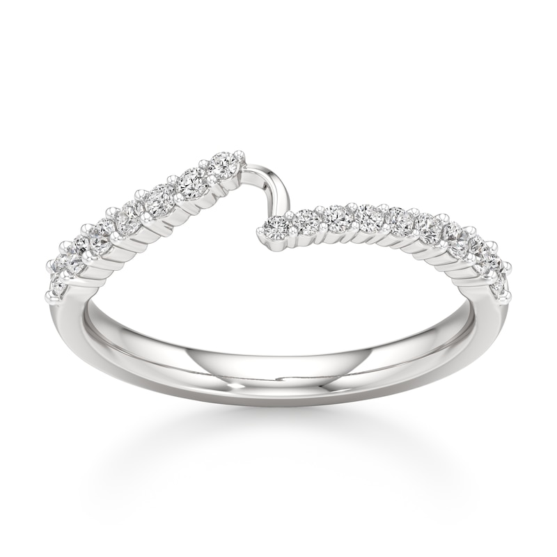 Main Image 1 of J'Lure Lab-Grown Diamond Contour Wedding Band 1/4 ct tw 18K White Gold