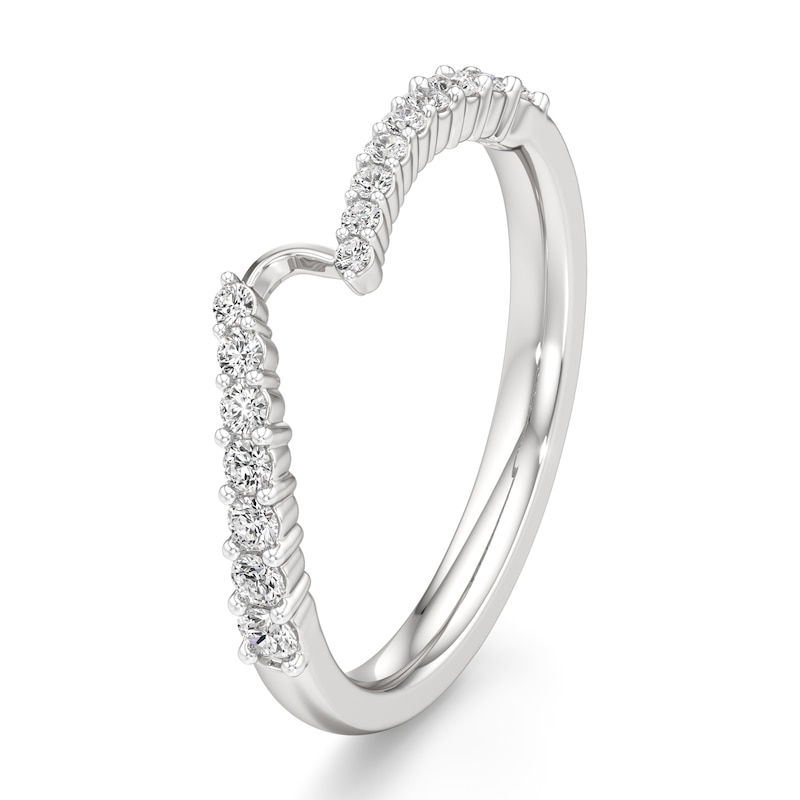 Main Image 4 of J'Lure Lab-Grown Diamond Contour Wedding Band 1/4 ct tw 18K White Gold