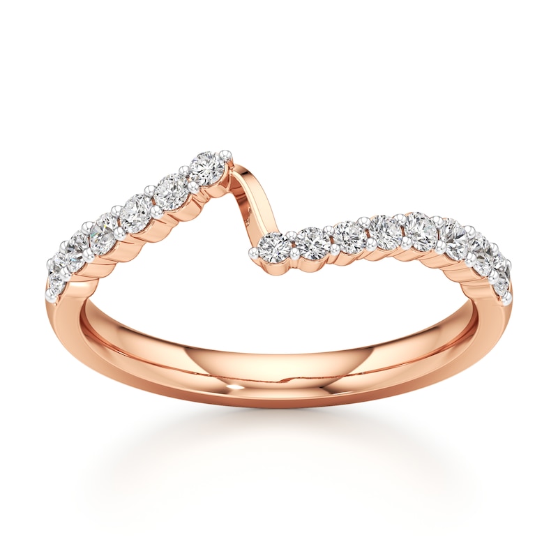 Main Image 1 of J'Lure Lab-Grown Diamond Contour Wedding Band 1/3 ct tw 18K Rose Gold