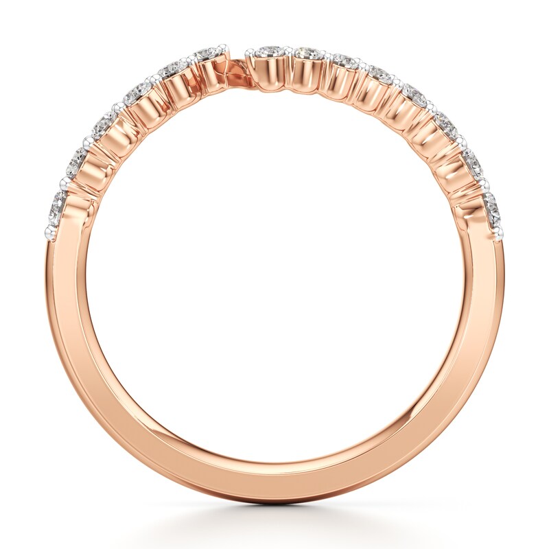 Main Image 2 of J'Lure Lab-Grown Diamond Contour Wedding Band 1/3 ct tw 18K Rose Gold