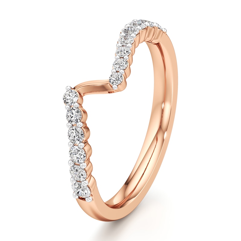 Main Image 4 of J'Lure Lab-Grown Diamond Contour Wedding Band 1/3 ct tw 18K Rose Gold