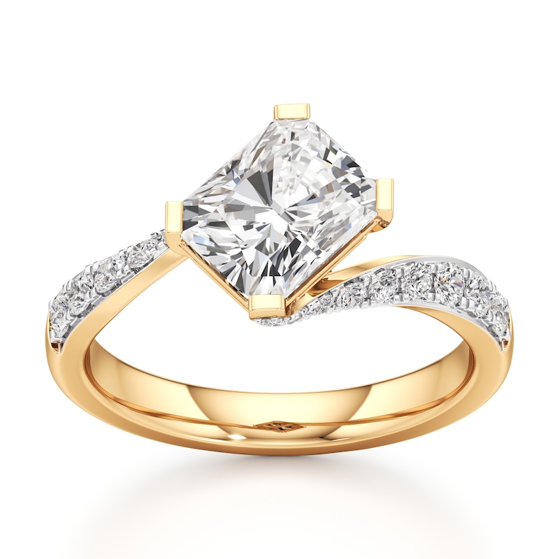 Main Image 1 of J'Lure Radiant Brilliant-Cut Lab-Grown Diamond Bypass Engagement Ring 2-3/8 ct tw 18K Yellow Gold