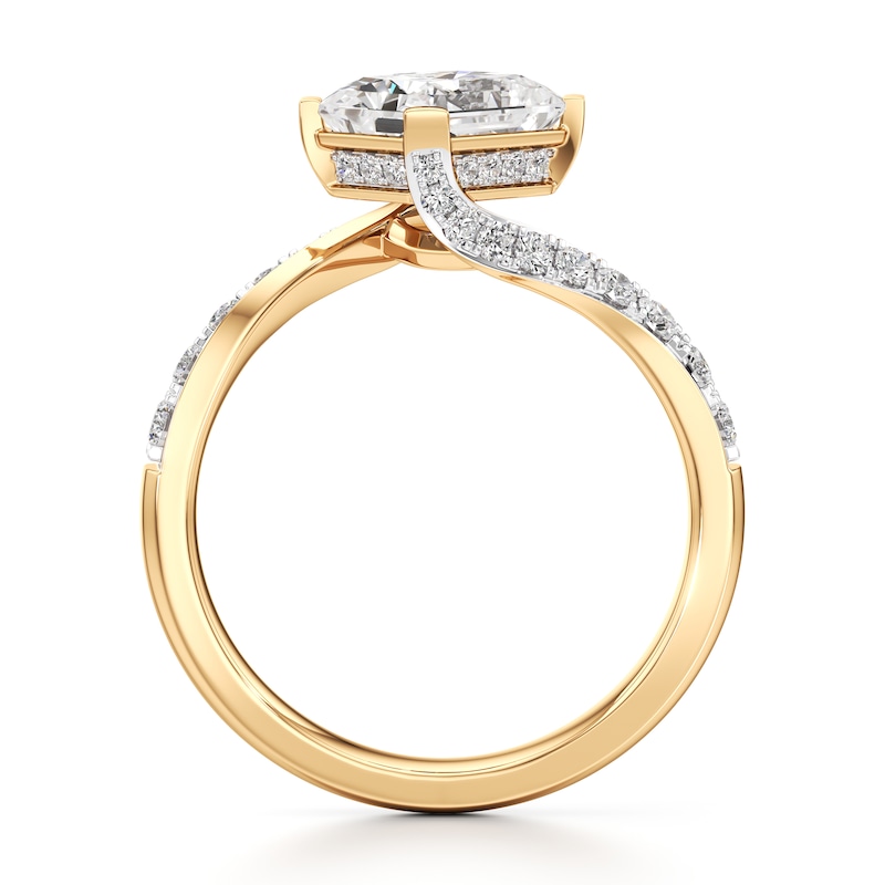 Main Image 2 of J'Lure Radiant Brilliant-Cut Lab-Grown Diamond Bypass Engagement Ring 2-3/8 ct tw 18K Yellow Gold
