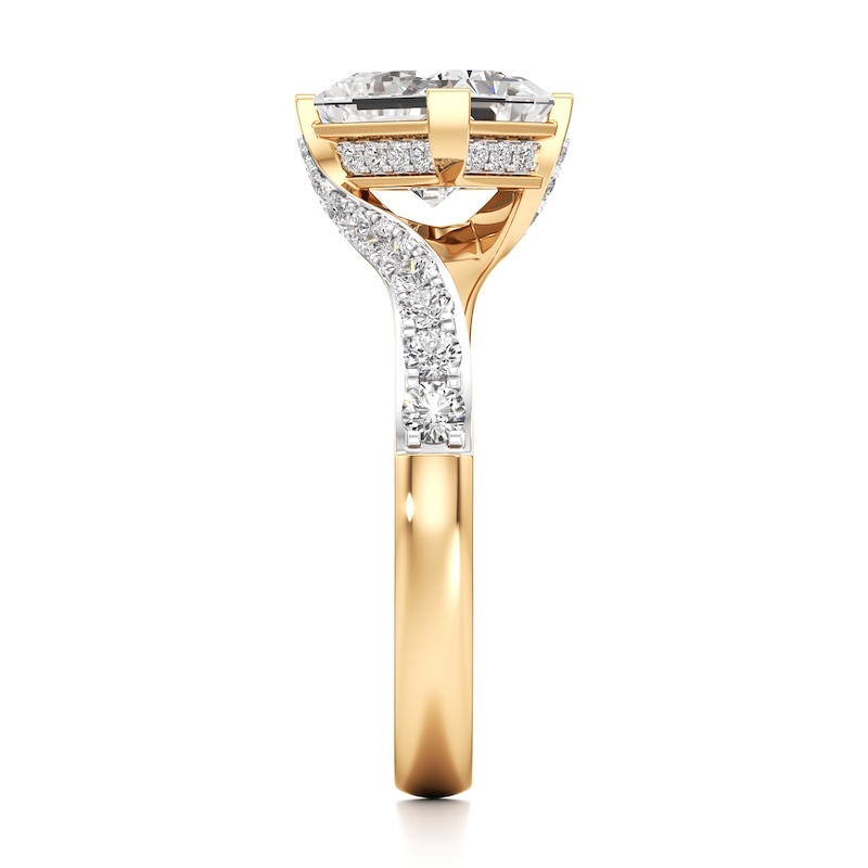 Main Image 3 of J'Lure Radiant Brilliant-Cut Lab-Grown Diamond Bypass Engagement Ring 2-3/8 ct tw 18K Yellow Gold