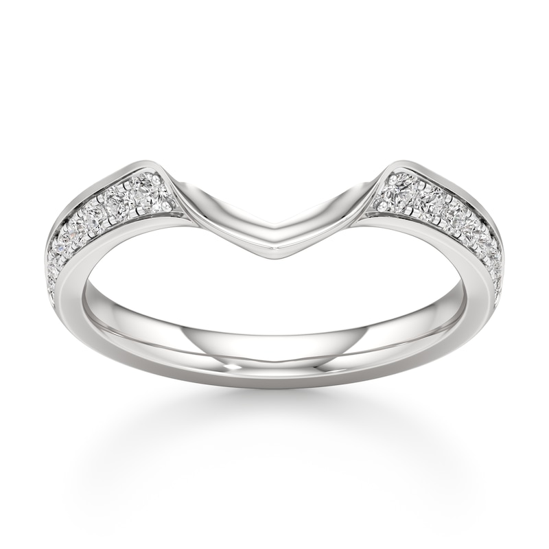 Main Image 1 of J'Lure Lab-Grown Diamond Contour Wedding Band 1/5 ct tw 18K White Gold