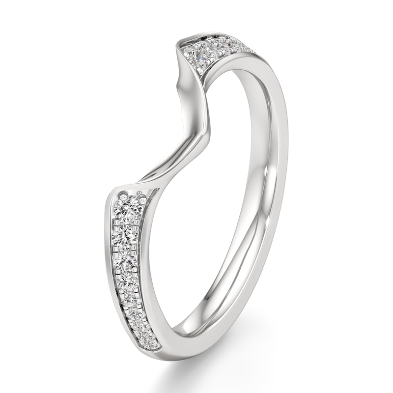 Main Image 4 of J'Lure Lab-Grown Diamond Contour Wedding Band 1/5 ct tw 18K White Gold