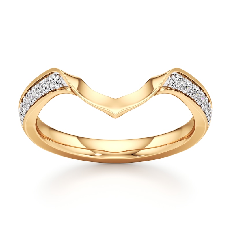 Main Image 1 of J'Lure Lab-Grown Diamond Contour Wedding Band 1/8 ct tw 18K Yellow Gold