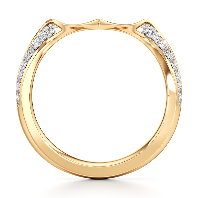 Main Image 2 of J'Lure Lab-Grown Diamond Contour Wedding Band 1/8 ct tw 18K Yellow Gold