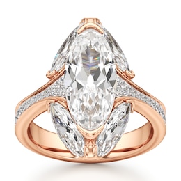 J'Lure Moval Old-Cut Lab-Grown Diamond Engagement Ring 5-5/8 ct tw 18K Rose Gold