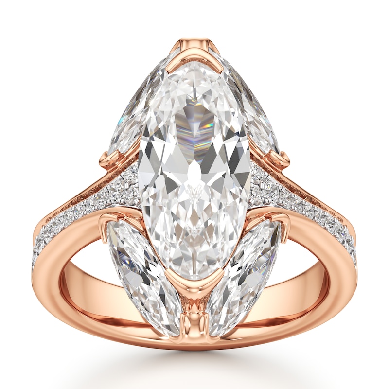 Main Image 1 of J'Lure Moval Old-Cut Lab-Grown Diamond Engagement Ring 5-5/8 ct tw 18K Rose Gold