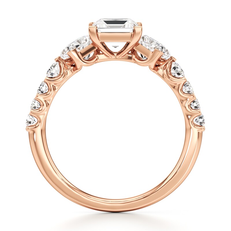 Main Image 2 of J'Lure Carre Step-Cut Lab-Created Diamond Engagement Ring 2 ct tw 18K Rose Gold