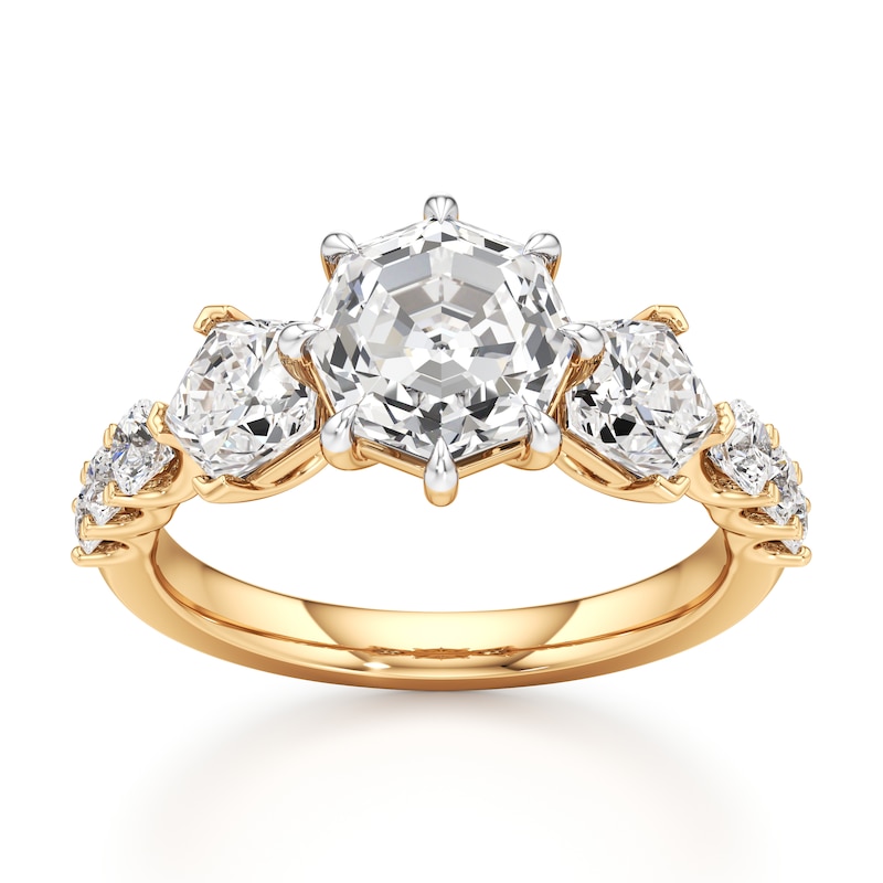 Main Image 1 of J'Lure Octagon Step-Cut Lab-Grown Diamond Engagement Ring 3-1/2 ct tw 18K Yellow Gold