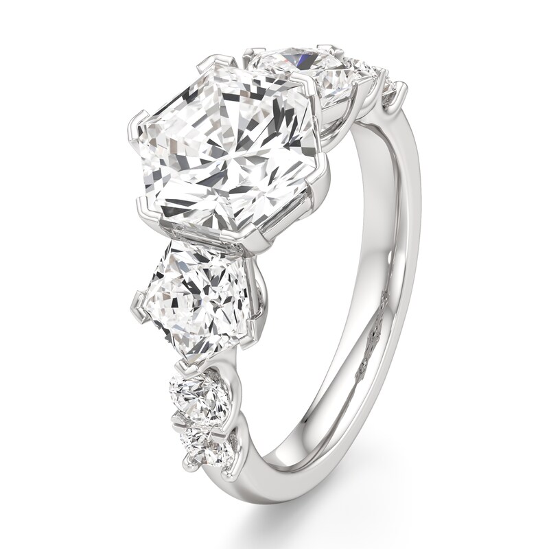 Main Image 4 of J'Lure Hexagon Brilliant-Cut Lab-Grown Diamond Engagement Ring 4-3/4 ct tw 18K White Gold
