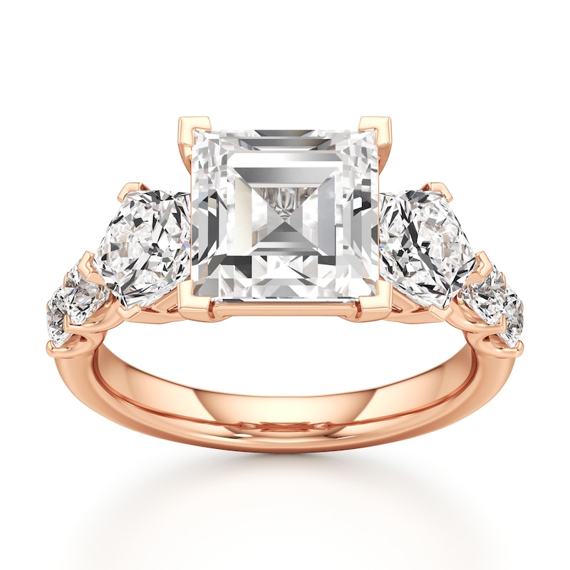 Main Image 1 of J'Lure Carre Step-Cut Lab-Created Diamond Engagement Ring 4-3/4 ct tw 18K Rose Gold