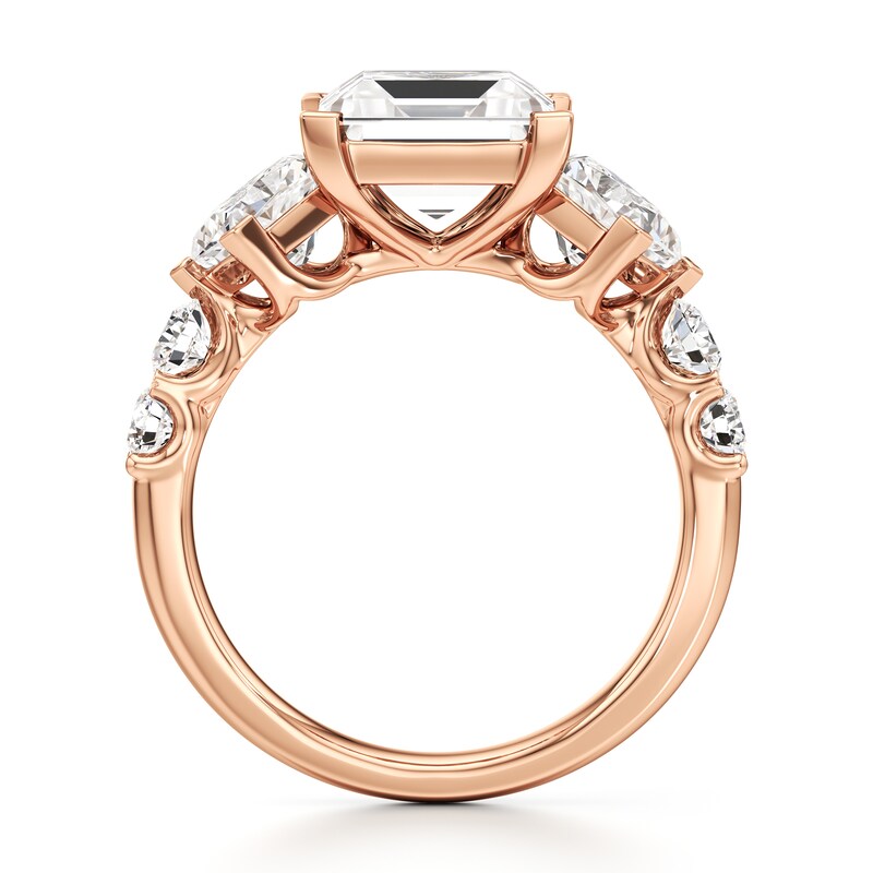Main Image 2 of J'Lure Carre Step-Cut Lab-Created Diamond Engagement Ring 4-3/4 ct tw 18K Rose Gold