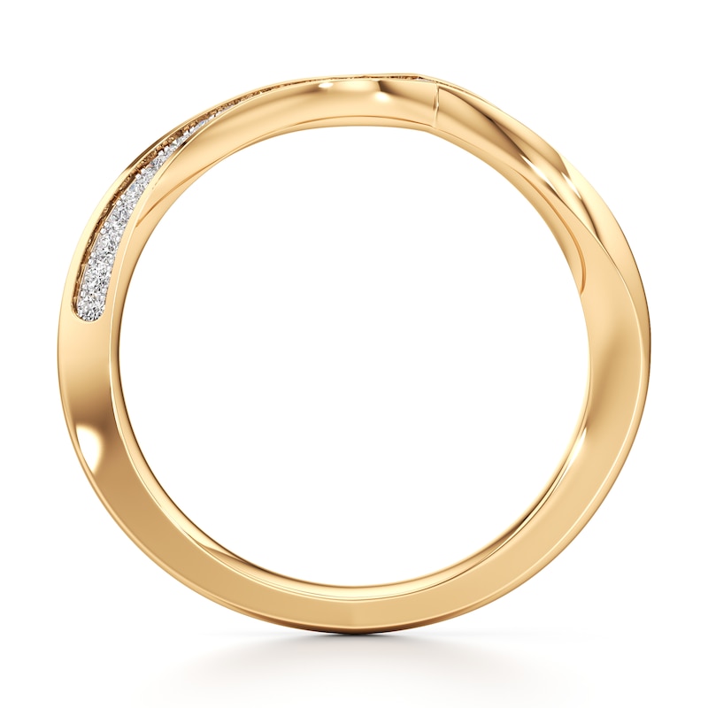 Main Image 2 of J'Lure Lab-Grown Diamond Contour Wedding Band 1/8 ct tw 18K Yellow Gold