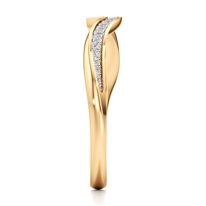 Main Image 3 of J'Lure Lab-Grown Diamond Contour Wedding Band 1/8 ct tw 18K Yellow Gold