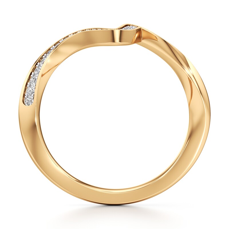 Main Image 2 of J'Lure Lab-Grown Diamond Contour Wedding Band 1/5 ct tw 18K Yellow Gold