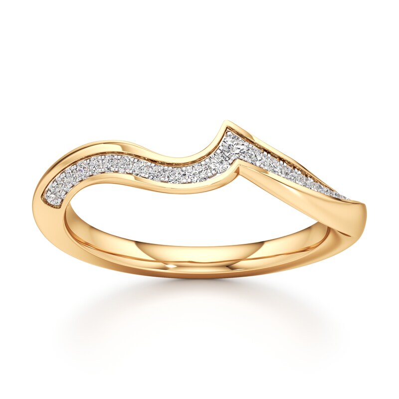 Main Image 1 of J'Lure Lab-Grown Diamond Contour Wedding Band 1/6 ct tw 18K Yellow Gold